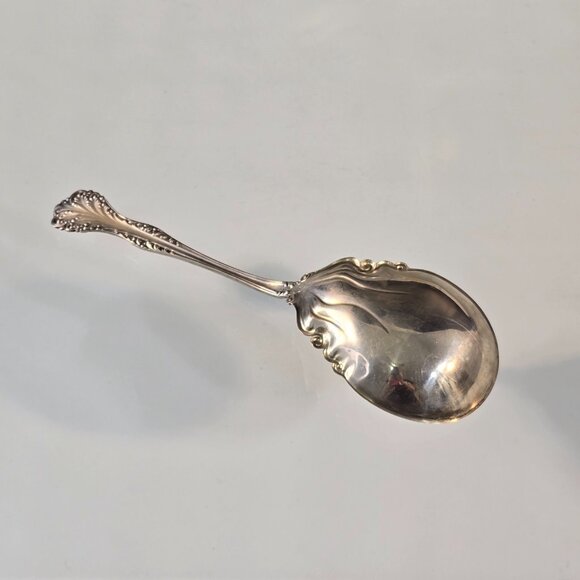 1900s Antique Alvin Sterling Silver Florentine Spoon Casserole Berry Serving 80g - Picture 5 of 12